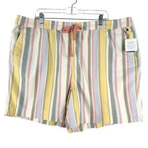 L.L. Bean Lakewashed Dock Shorts 22W Mid Rise Stripe Multicolored‎ NWT SS-1719